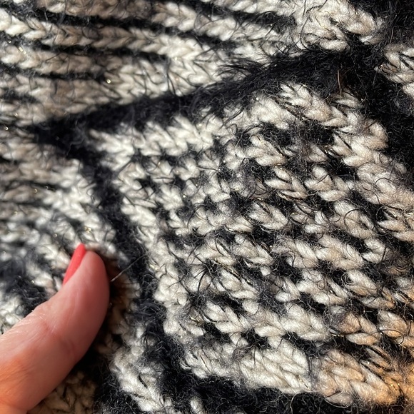 BCBGMAXAZRIA open high low cardigan sweater wool blend pockets geo hem back Med - Picture 7 of 10